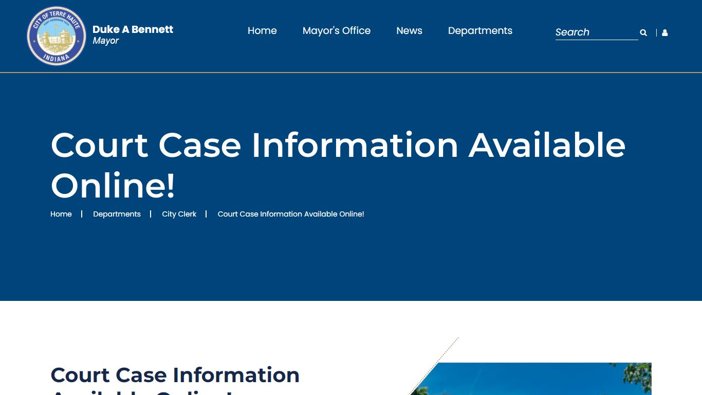 Court Case Information Available Online! - City of Terre Haute Government